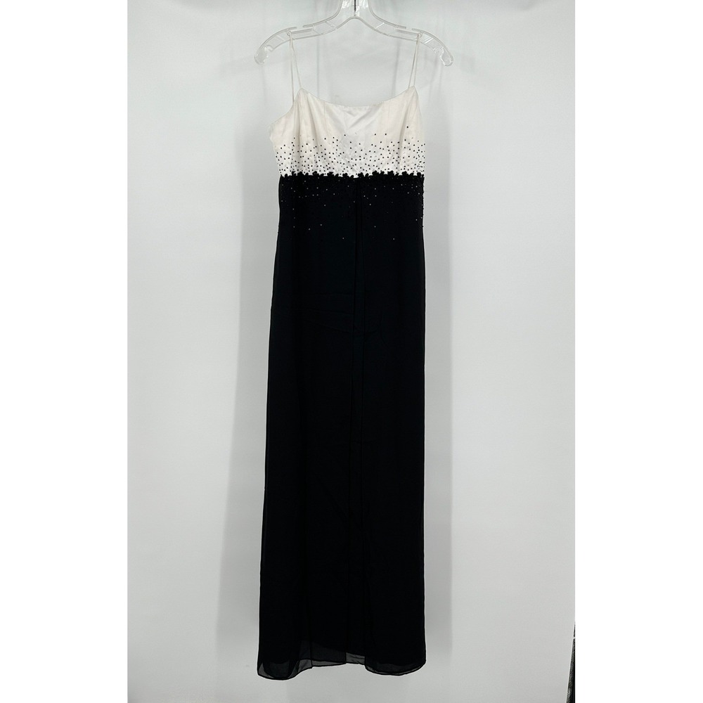 Cachet‎ Womens Vintage Gala Black Tie Maxi Dress Size 8 Beaded Evening Gown